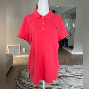 Nautica Women's 3-Button Short Sleeve Breathable 100% Cotton Polo Shirt